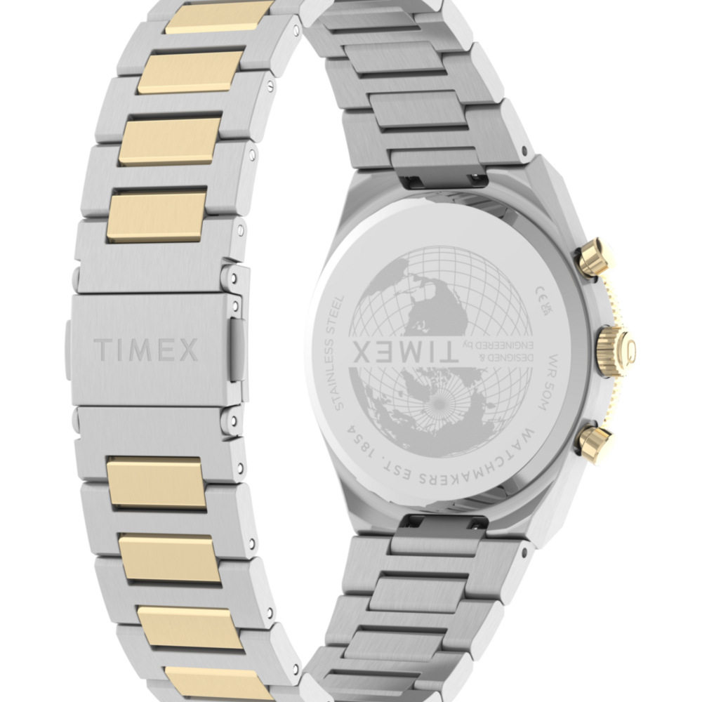 Q Timex Continental Chronograph 36mm Stainless Steel Bracelet Watch