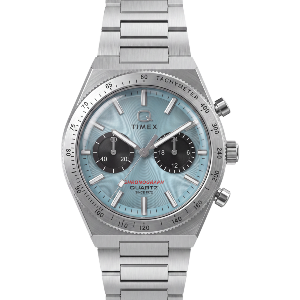Q Timex Continental Chronograph 36mm Stainless Steel Bracelet Watch