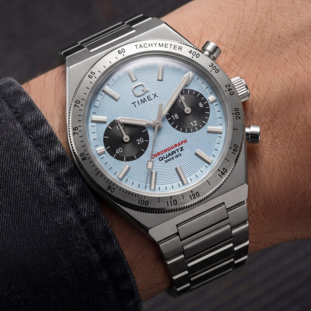 Q Timex Continental Chronograph 36mm Stainless Steel Bracelet Watch