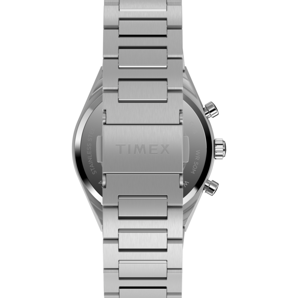 Q Timex Continental Chronograph 36mm Stainless Steel Bracelet Watch