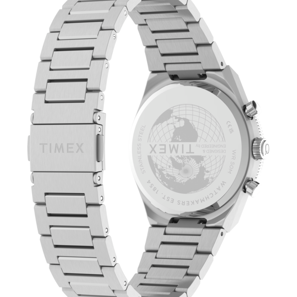 Q Timex Continental Chronograph 36mm Stainless Steel Bracelet Watch