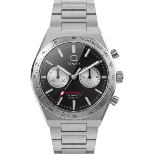 Q Timex Continental Chronograph 36mm Stainless Steel Bracelet Watch