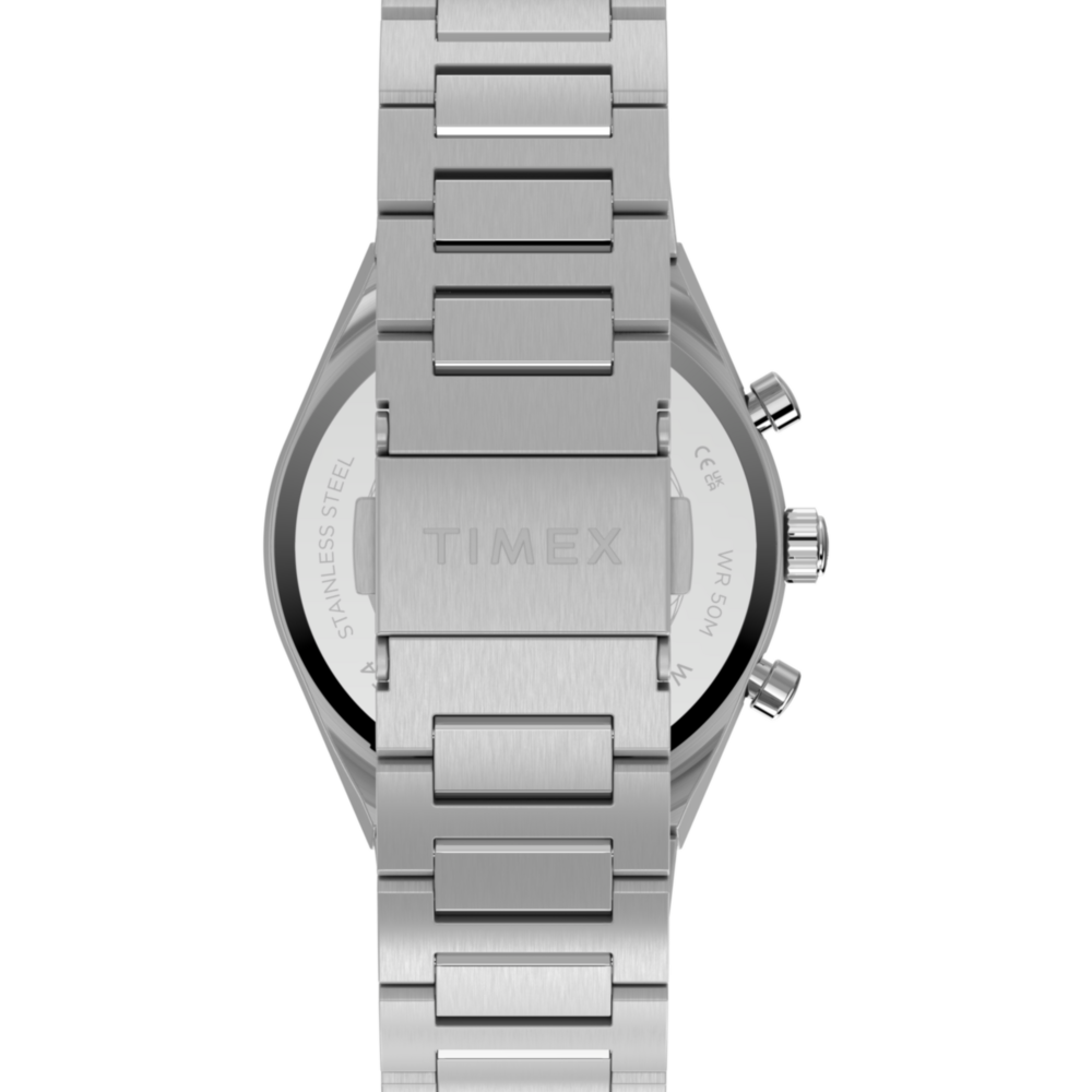 Q Timex Continental Chronograph 36mm Stainless Steel Bracelet Watch