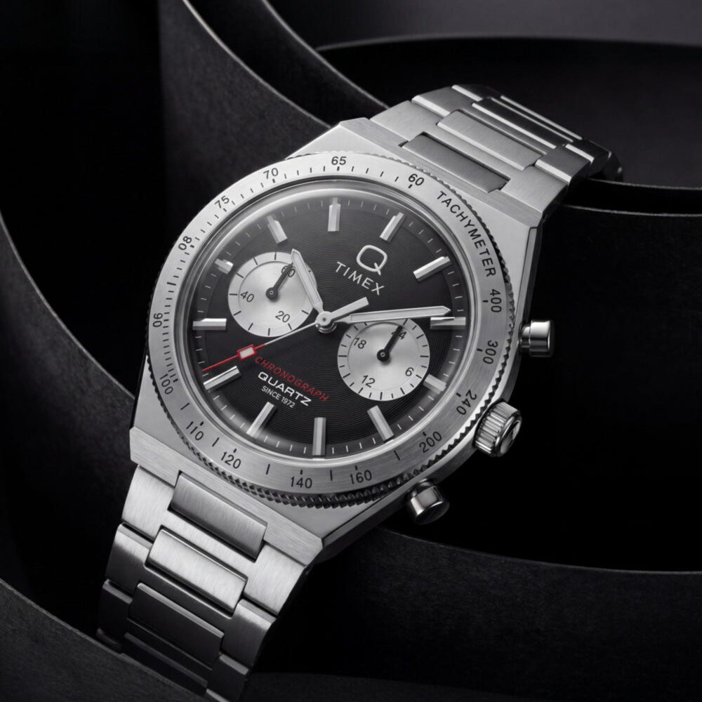 Q Timex Continental Chronograph 36mm Stainless Steel Bracelet Watch