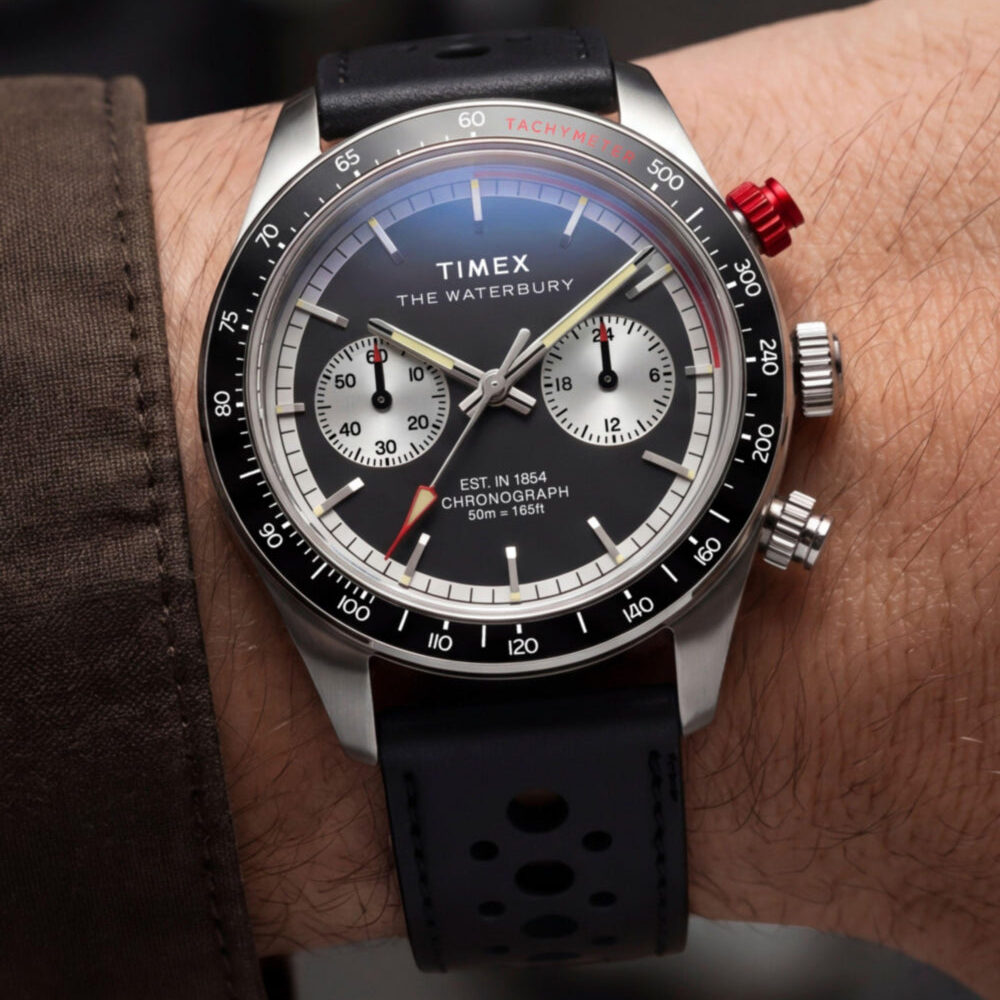 Waterbury Heritage Chronograph 39mm Leather Strap Watch