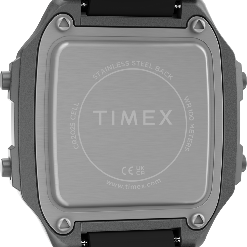World Time Digital 40mm Resin Strap Watch