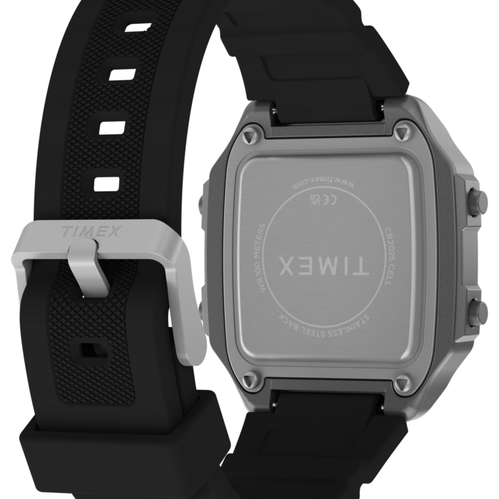 World Time Digital 40mm Resin Strap Watch