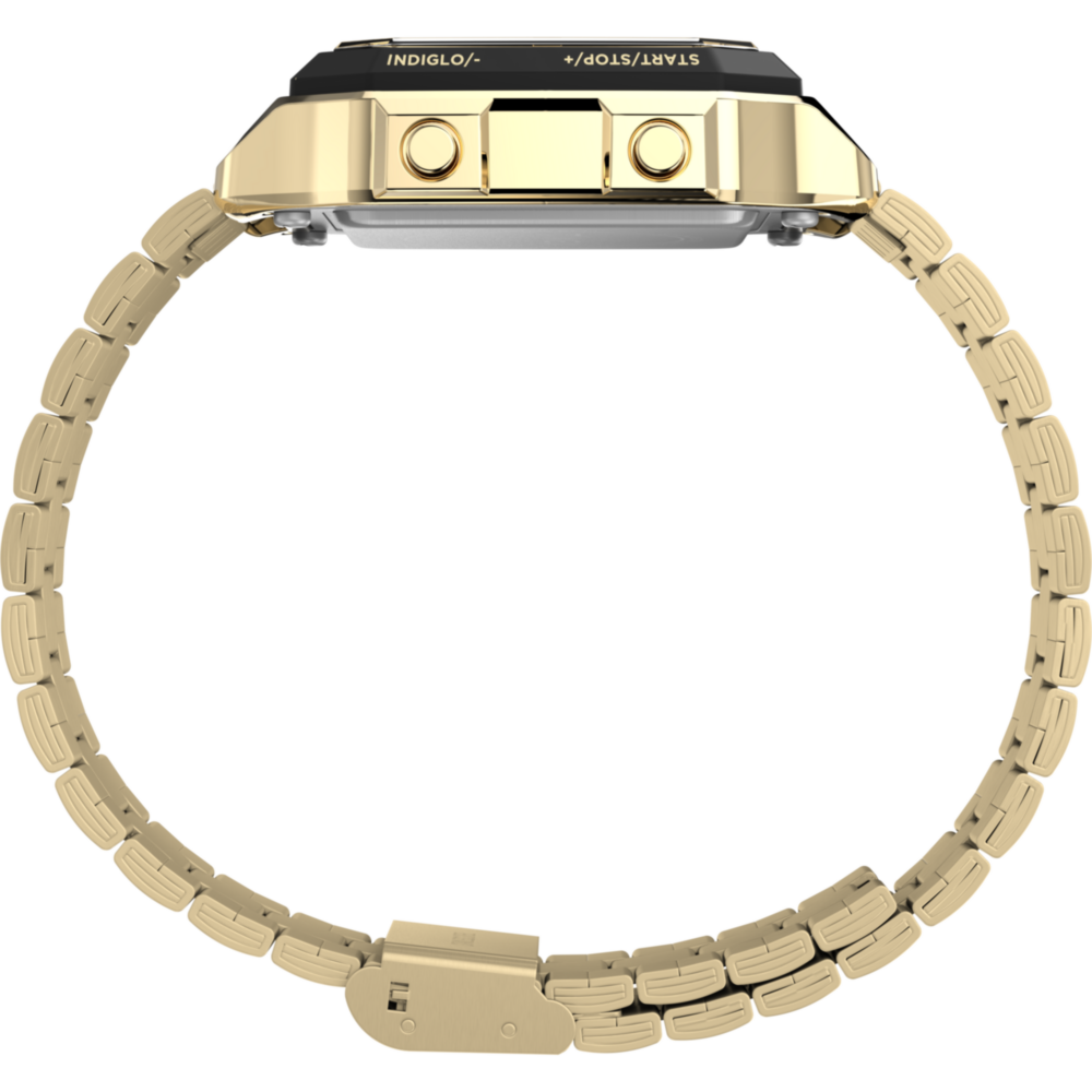 World Time Digital 40mm Stainless Steel Bracelet Watch