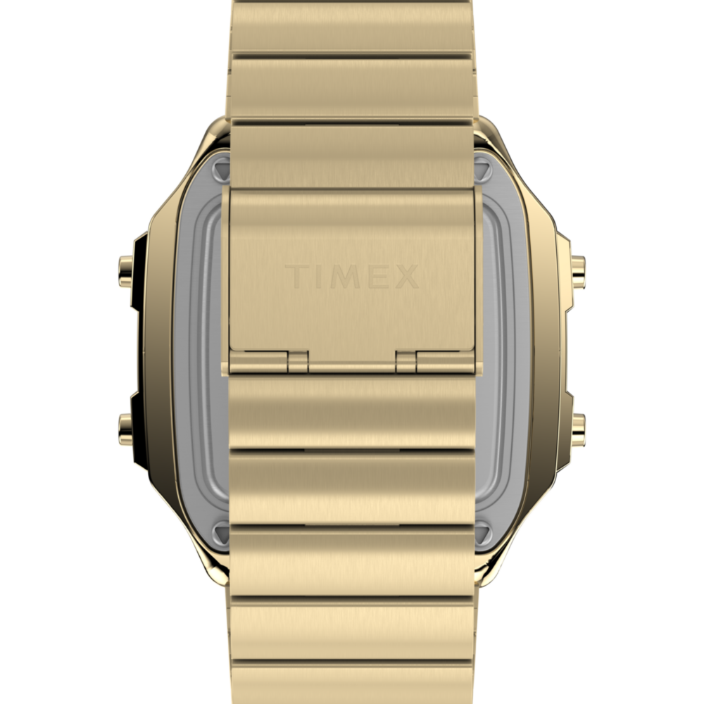 World Time Digital 40mm Stainless Steel Bracelet Watch