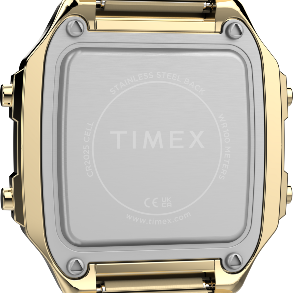 World Time Digital 40mm Stainless Steel Bracelet Watch
