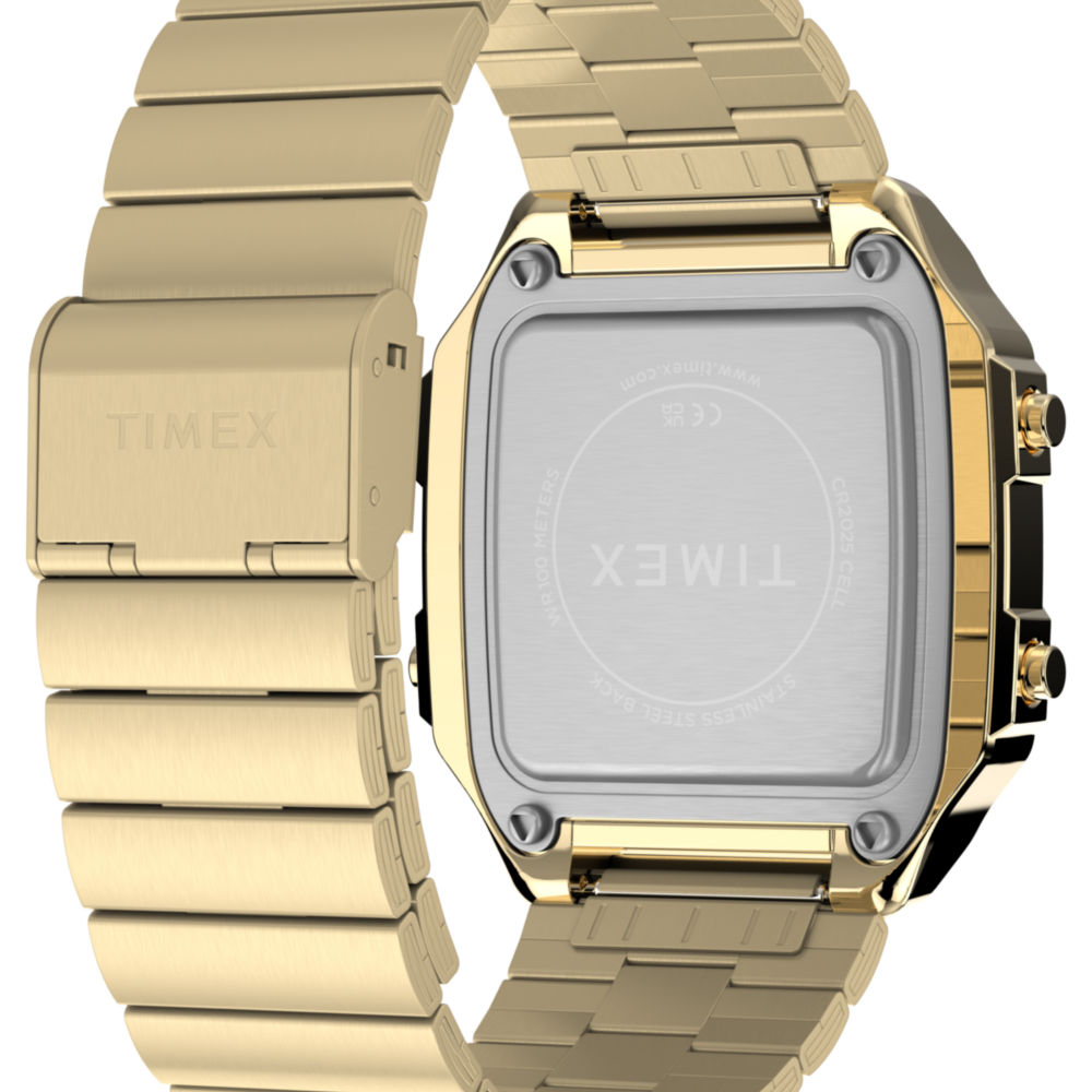 World Time Digital 40mm Stainless Steel Bracelet Watch