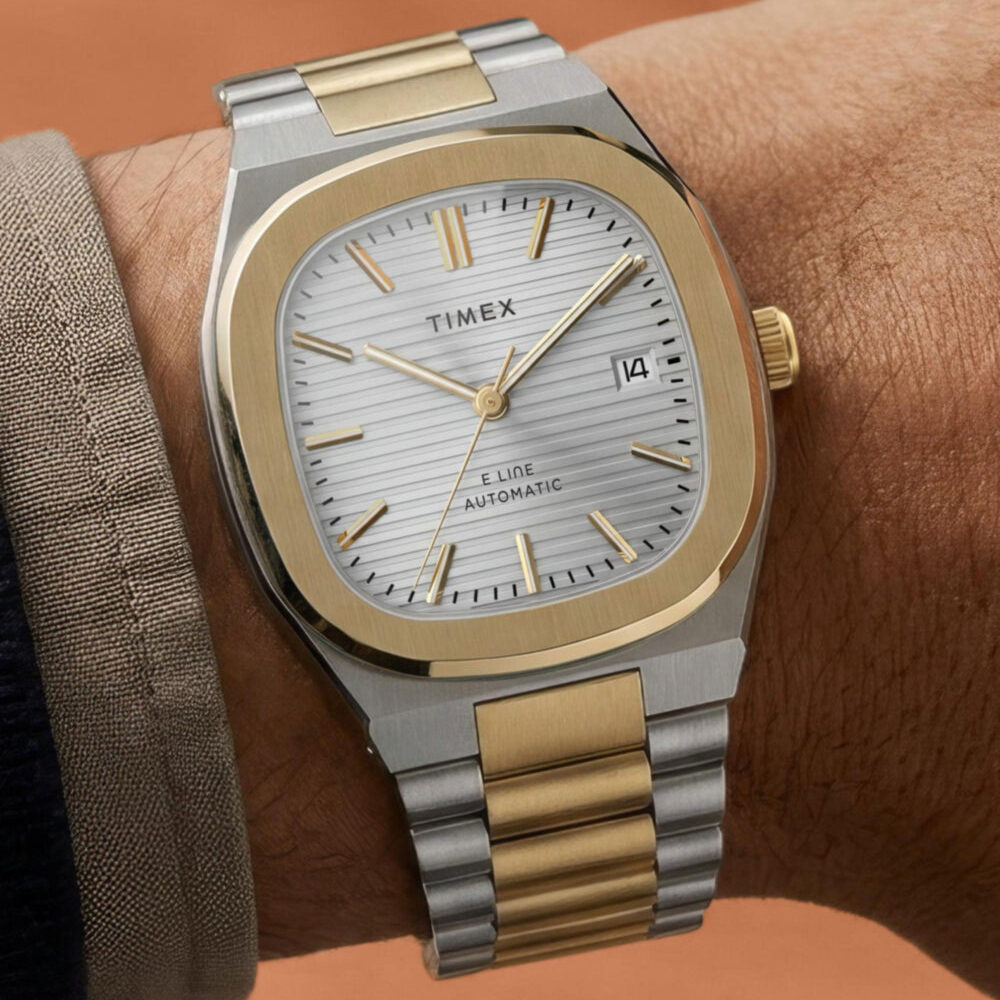 Timex® Automatic E Line 38mm Stainless Steel Bracelet Watch