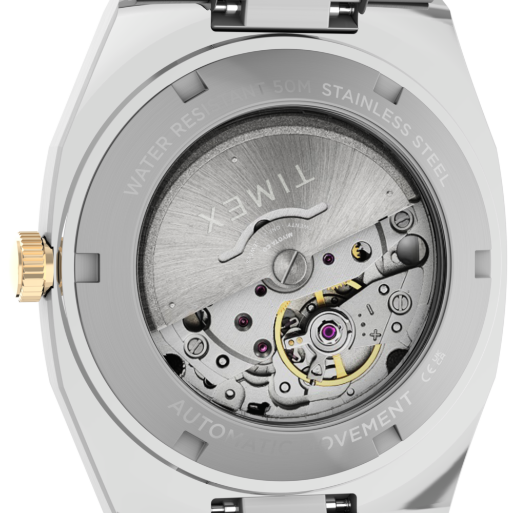 Timex® Automatic E Line 38mm Stainless Steel Bracelet Watch