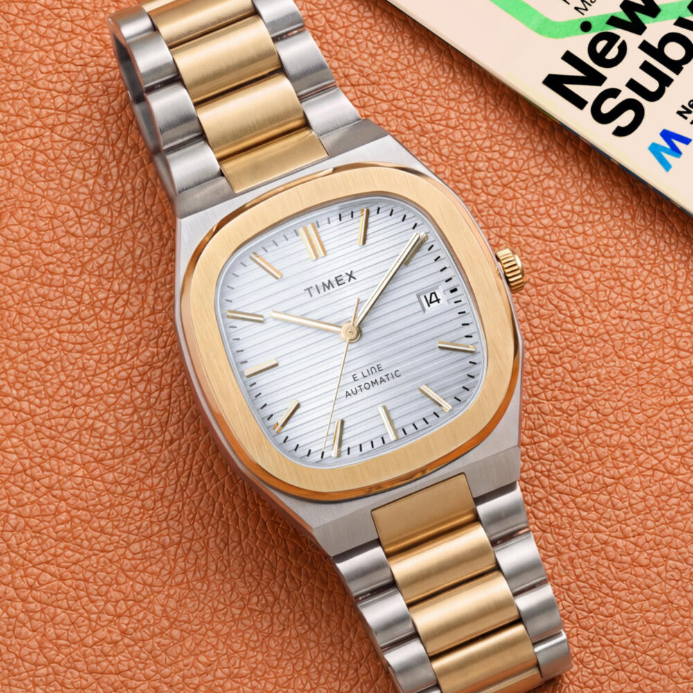 Timex® Automatic E Line 38mm Stainless Steel Bracelet Watch