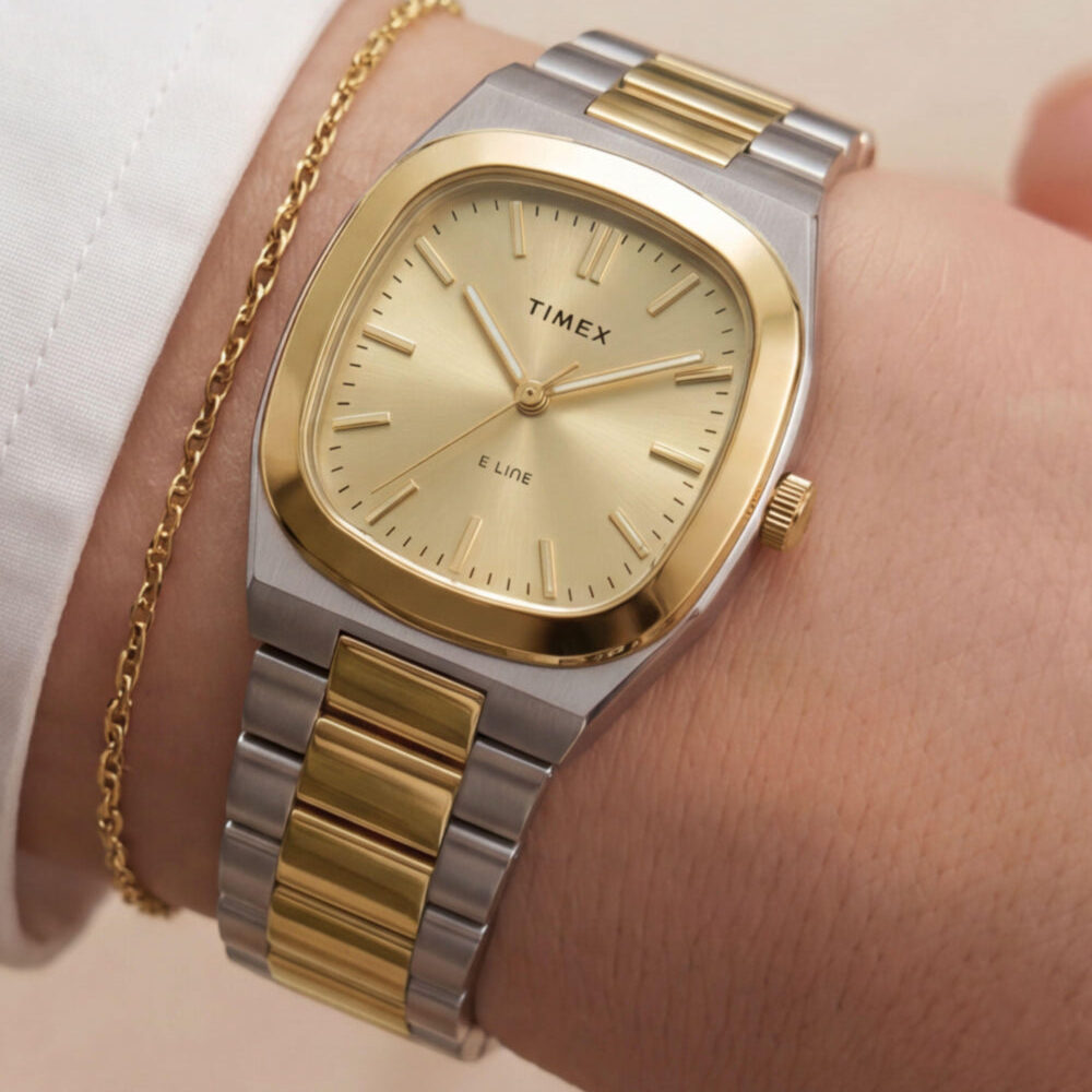 Timex® Quartz E Line 30mm Stainless Steel Bracelet Watch
