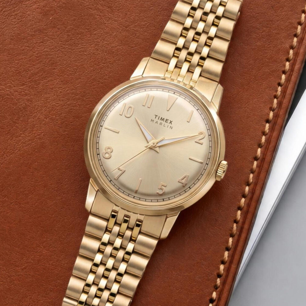 Marlin® Quartz 34mm Stainless Steel Bracelet Watch